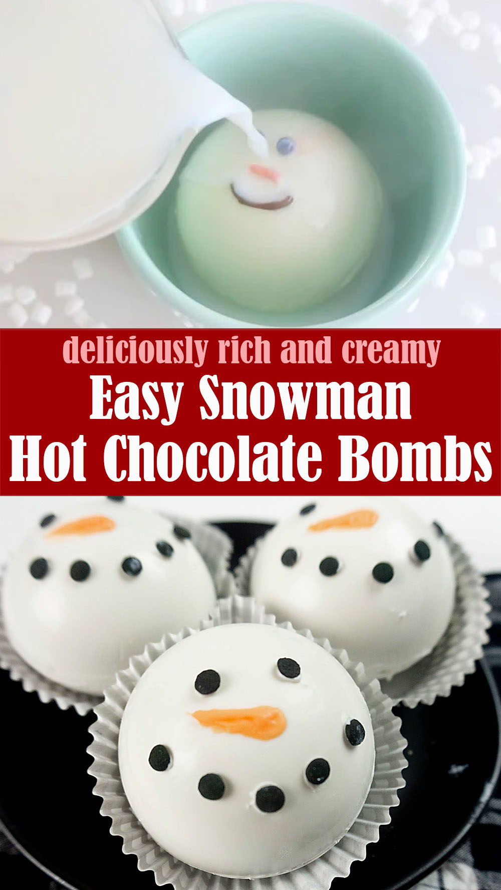 Easy Snowman Hot Chocolate Bombs