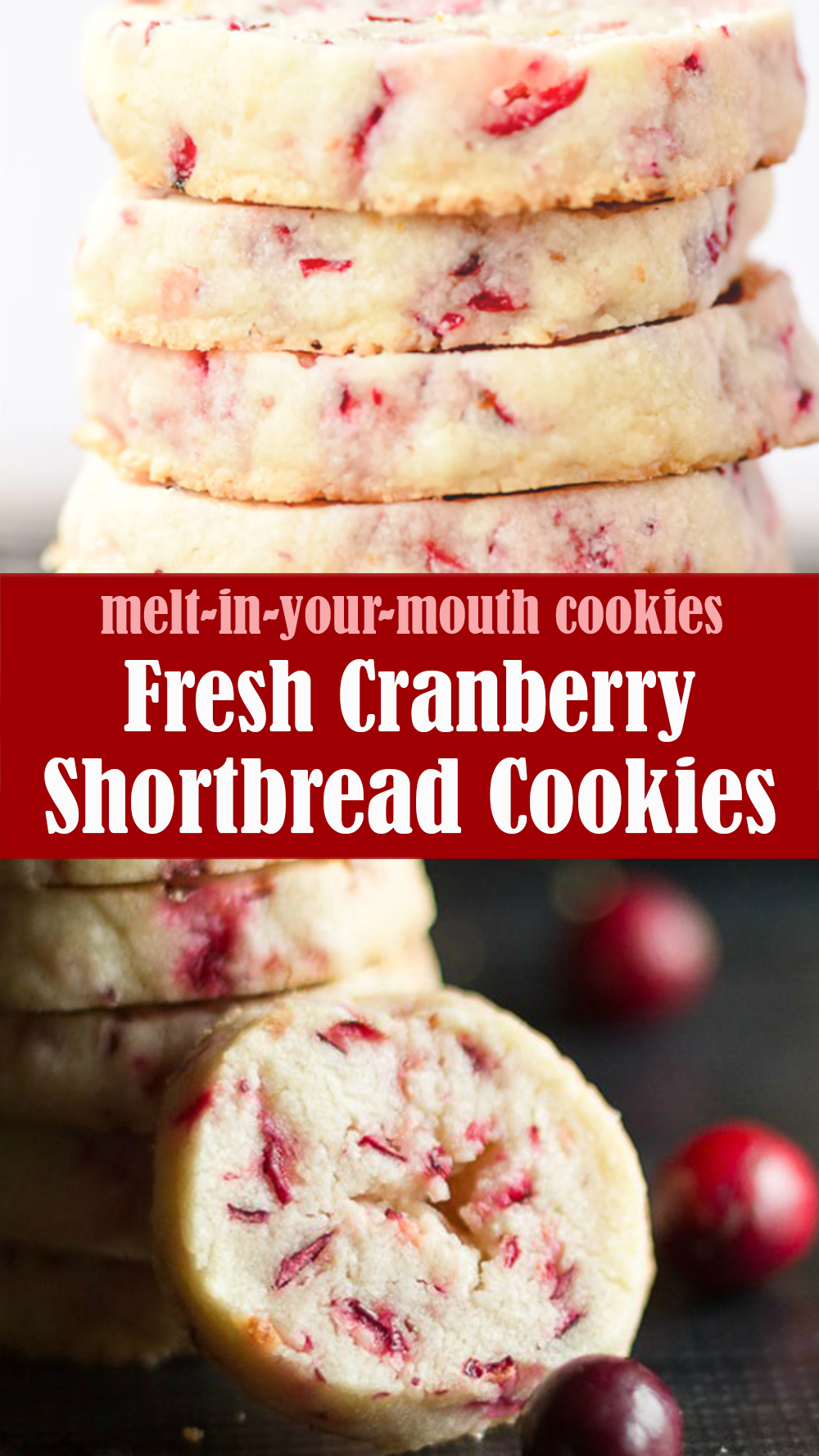 Fresh Cranberry Shortbread Cookies