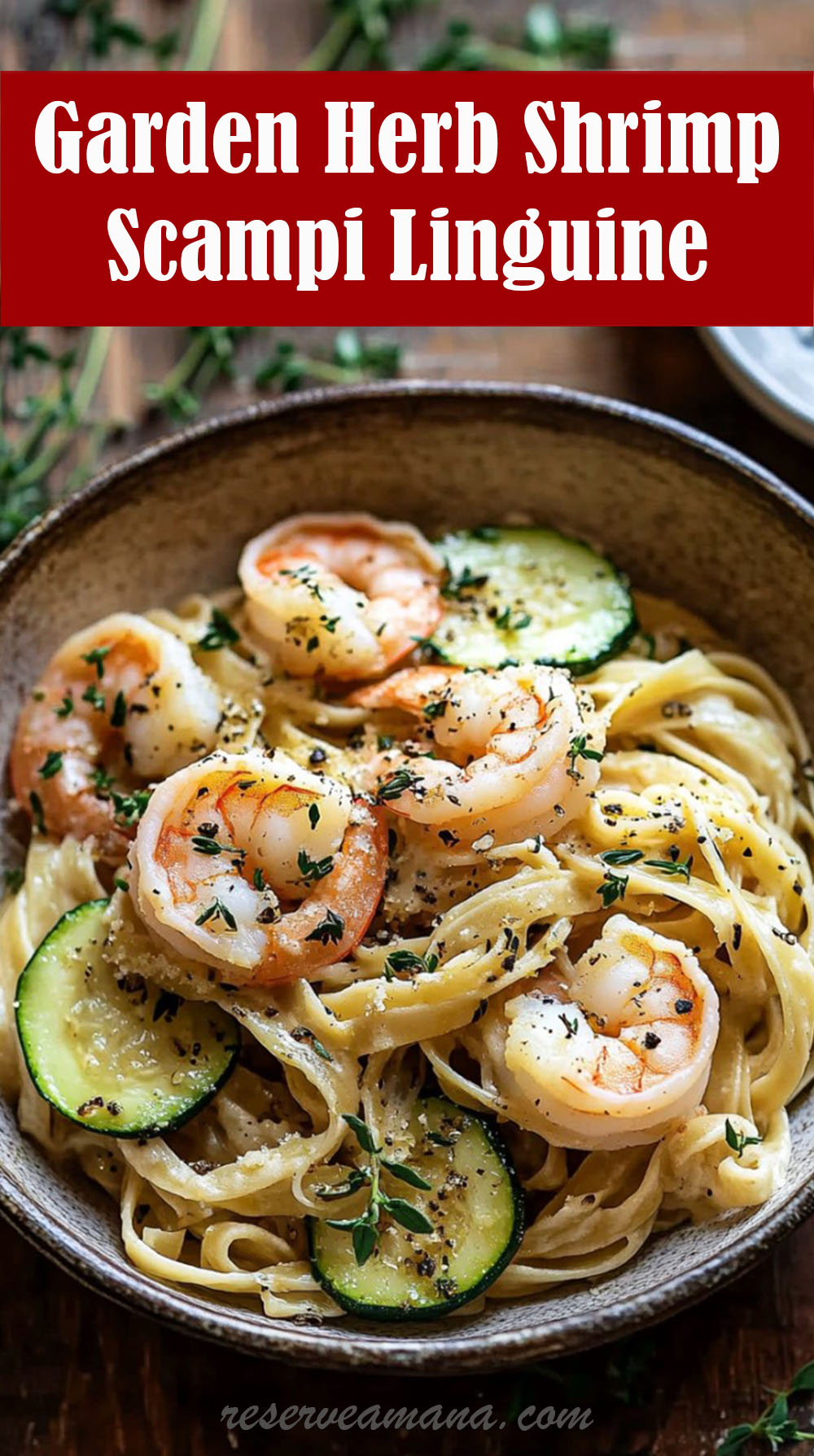 Garden Herb Shrimp Scampi Linguine
