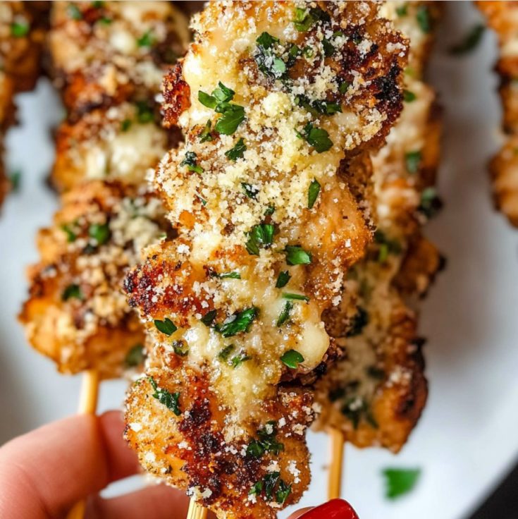 Garlic Parmesan Chicken Skewers