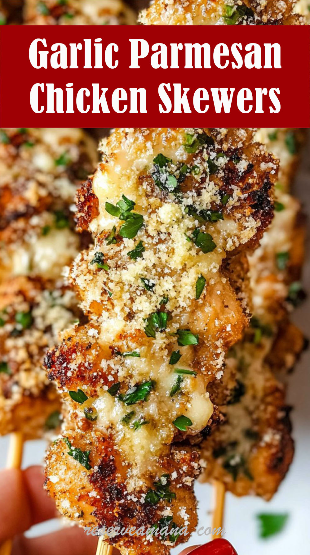 Garlic Parmesan Chicken Skewers