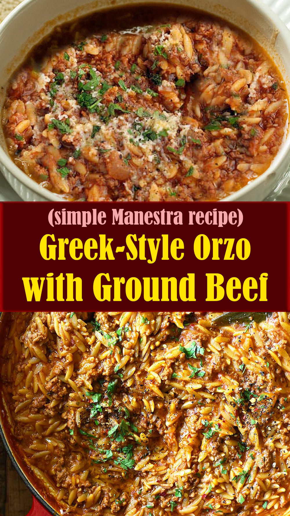 Greek-Style Orzo with Ground Beef