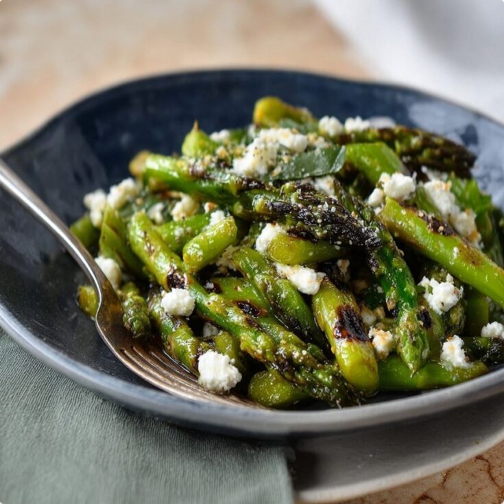 Grilled Asparagus Salad with Lemon & Feta