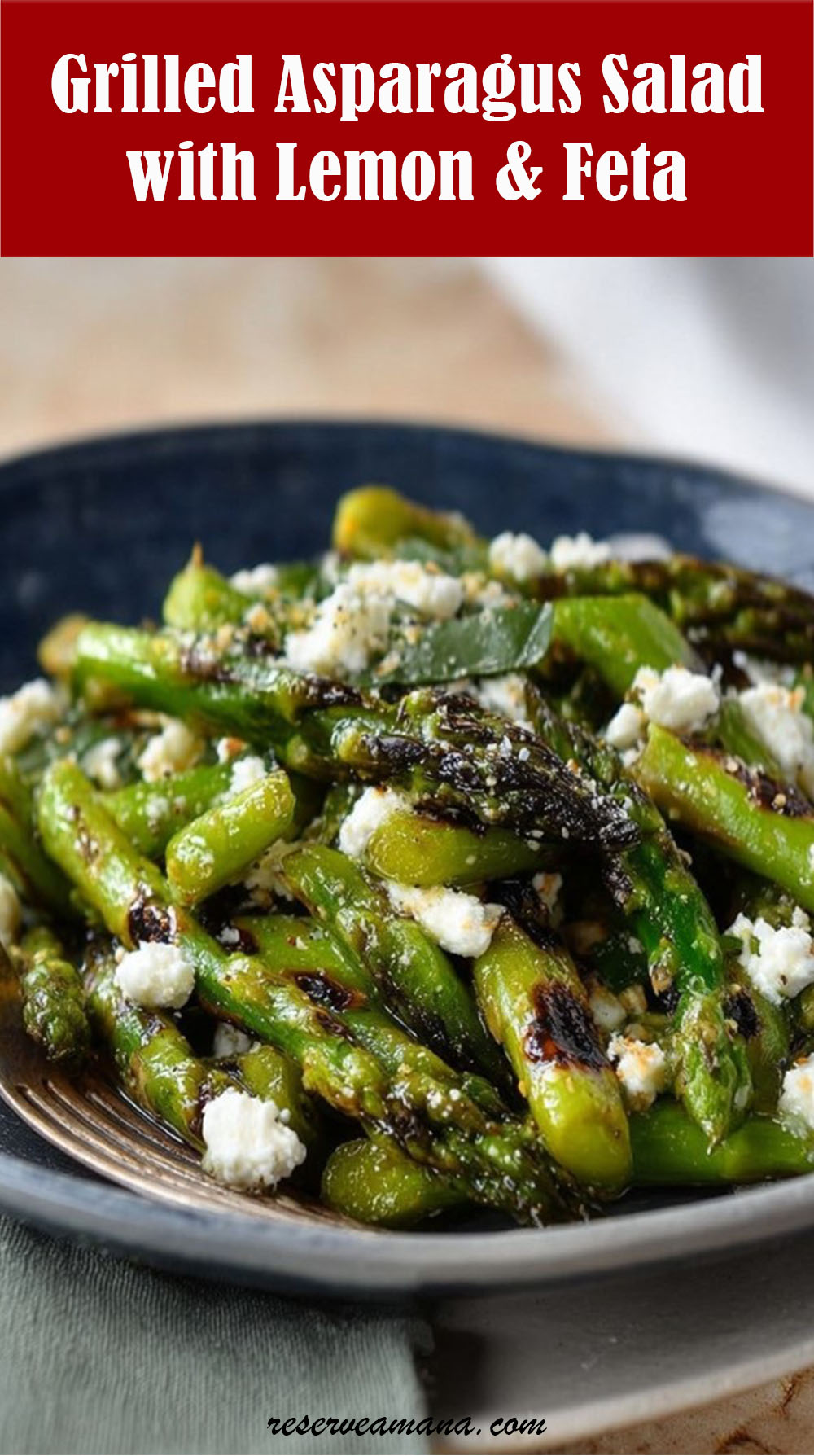 Grilled Asparagus Salad with Lemon & Feta