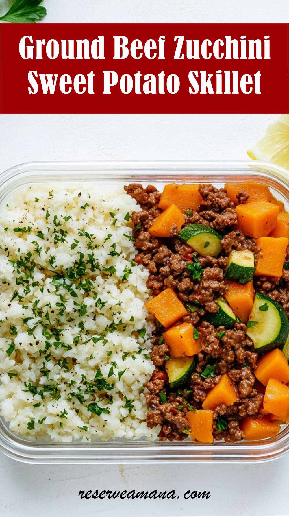 Ground Beef Zucchini Sweet Potato Skillet