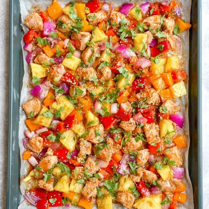 Hawaiian Chicken Sheet Pan Meal