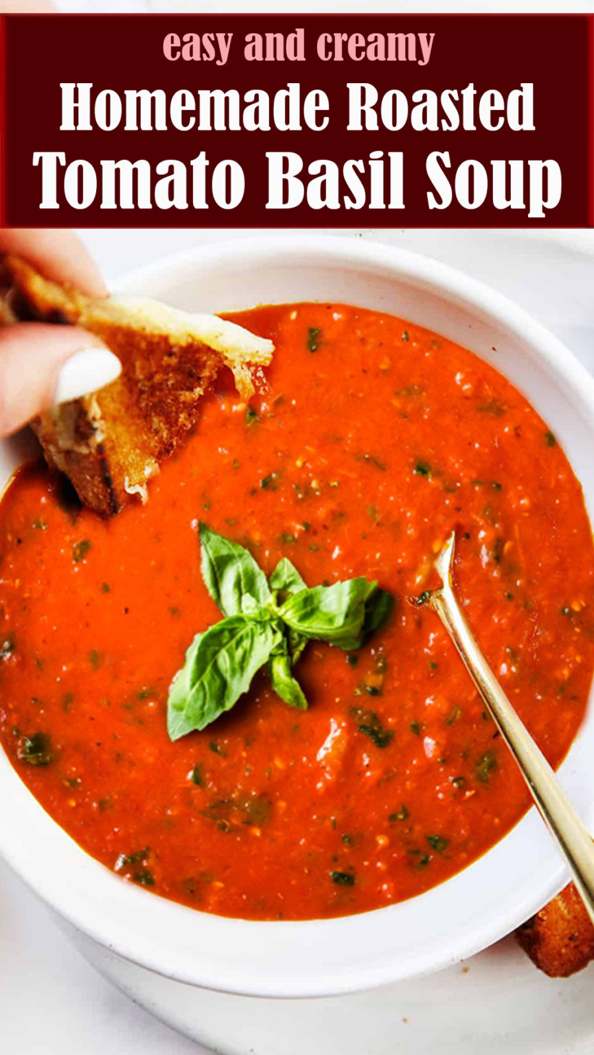 Homemade Roasted Tomato Basil Soup Recipe Reserveamana