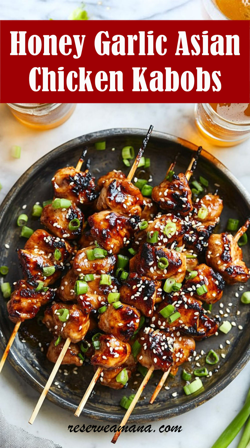 Honey Garlic Asian Chicken Kabobs