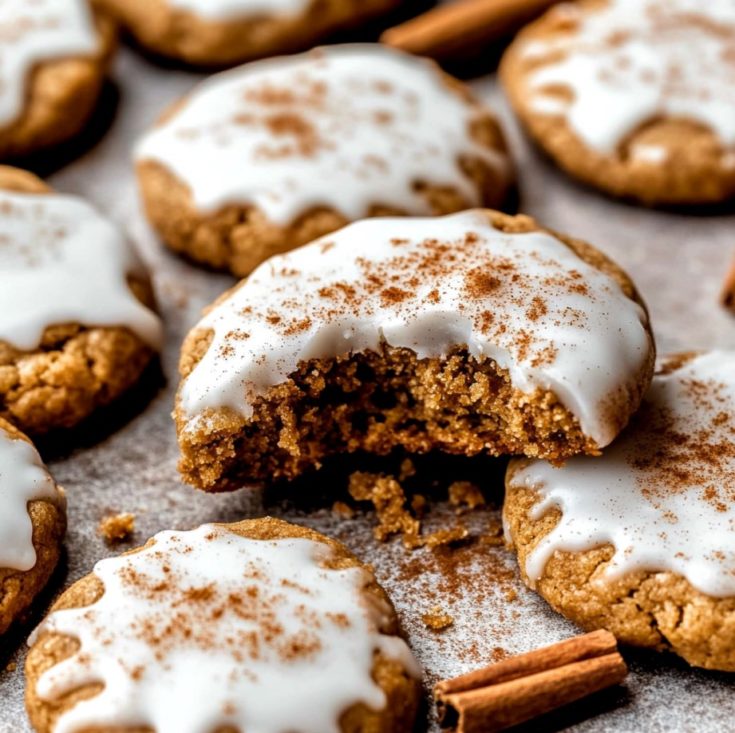 Iced Gingerbread Oatmeal Cookies