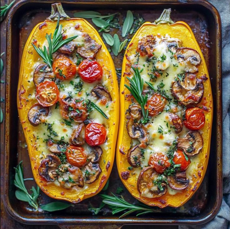 Italian Sausage and Spinach Stuffed Spaghetti Squash