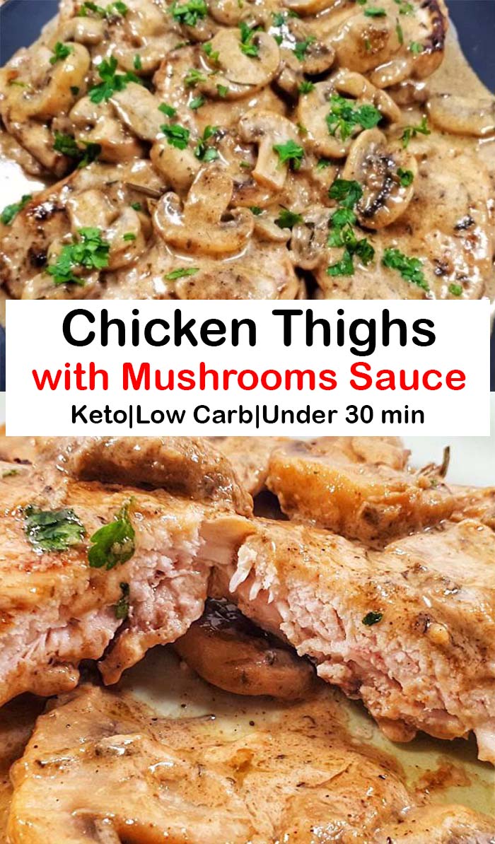 Keto Chicken Thighs with Mushrooms Sauce Recipe