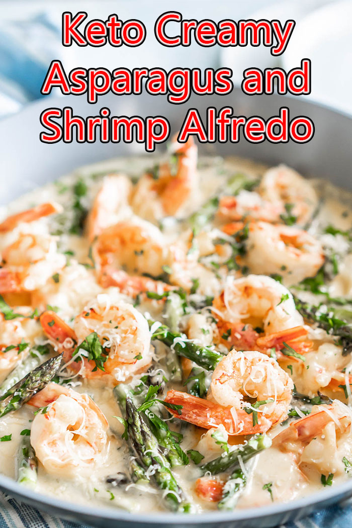 Keto Creamy Asparagus and Shrimp Alfredo