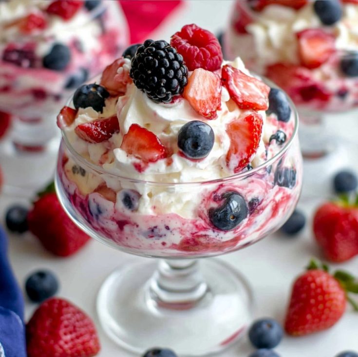 Lazy Berry Cheesecake Salad Recipe