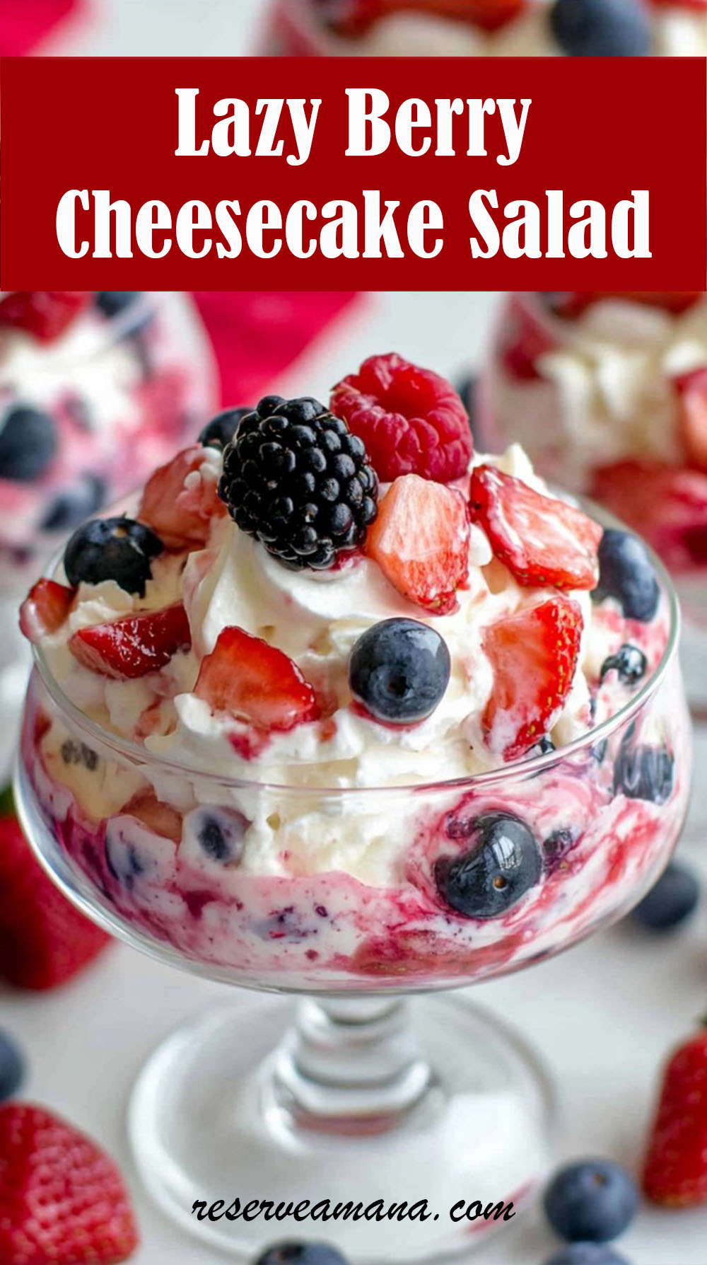 Lazy Berry Cheesecake Salad Recipe