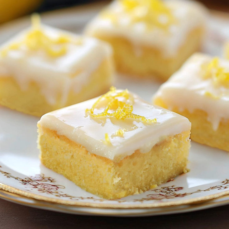 Lemon Brownies with Lemon Glaze