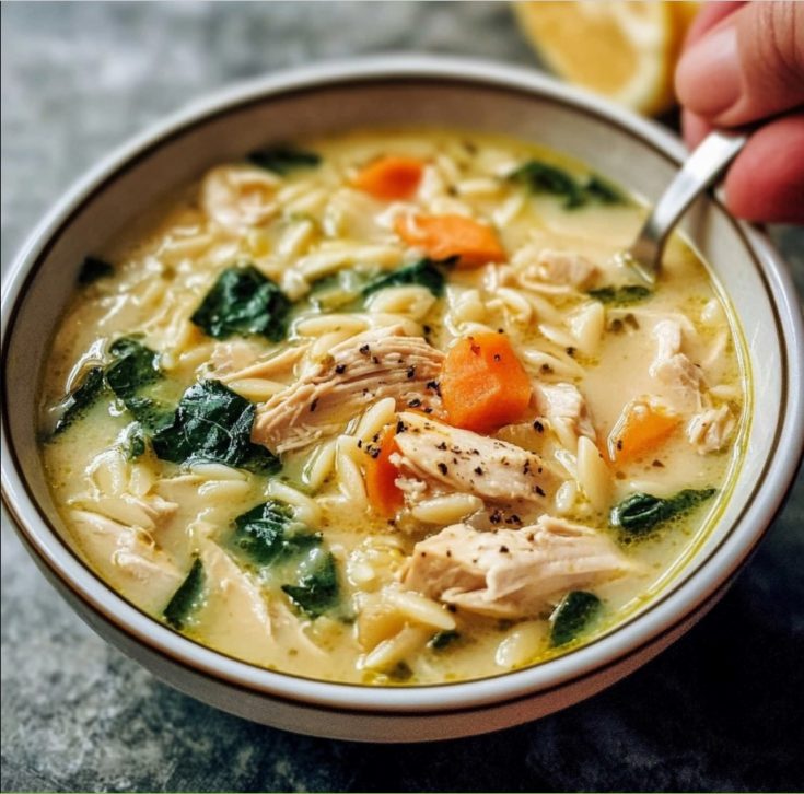 Lemon Chicken Soup with Orzo