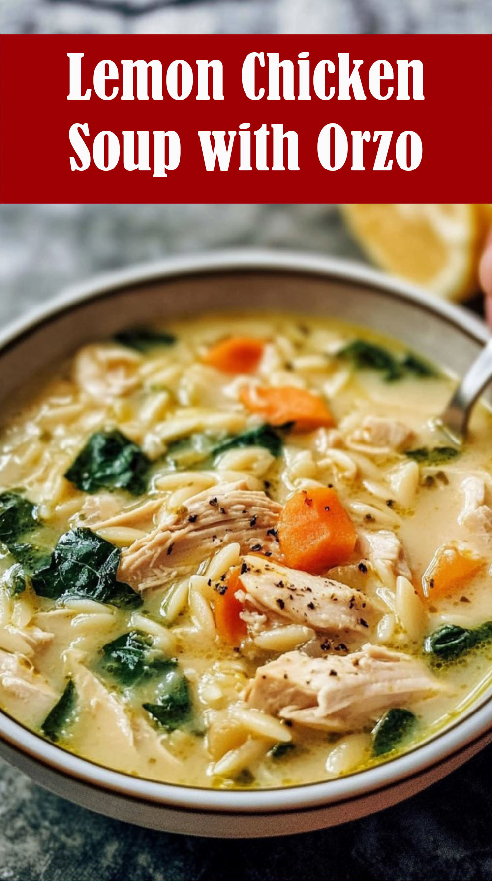 Lemon Chicken Soup with Orzo