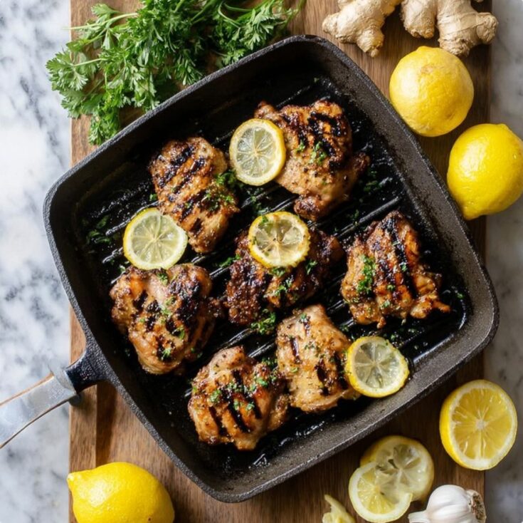 Lemon Ginger Soy Marinated Grilled Chicken