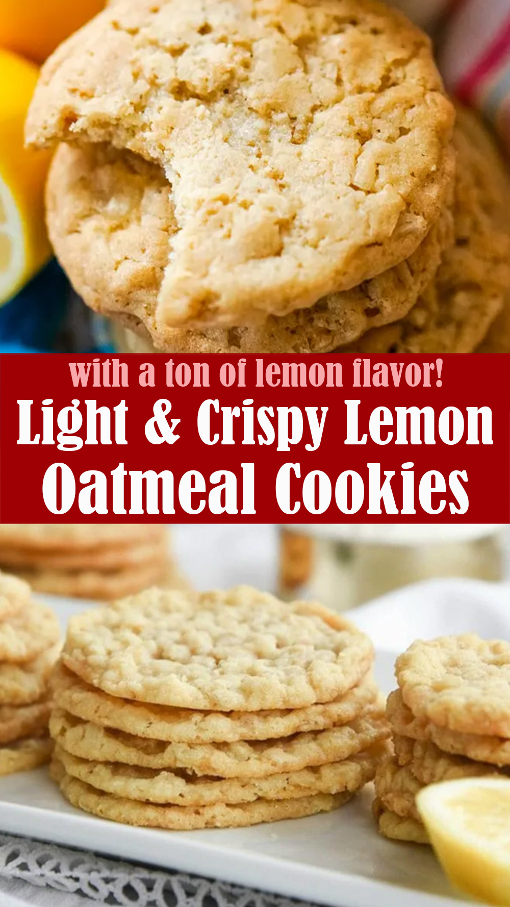 Light and Crispy Lemon Oatmeal Cookies