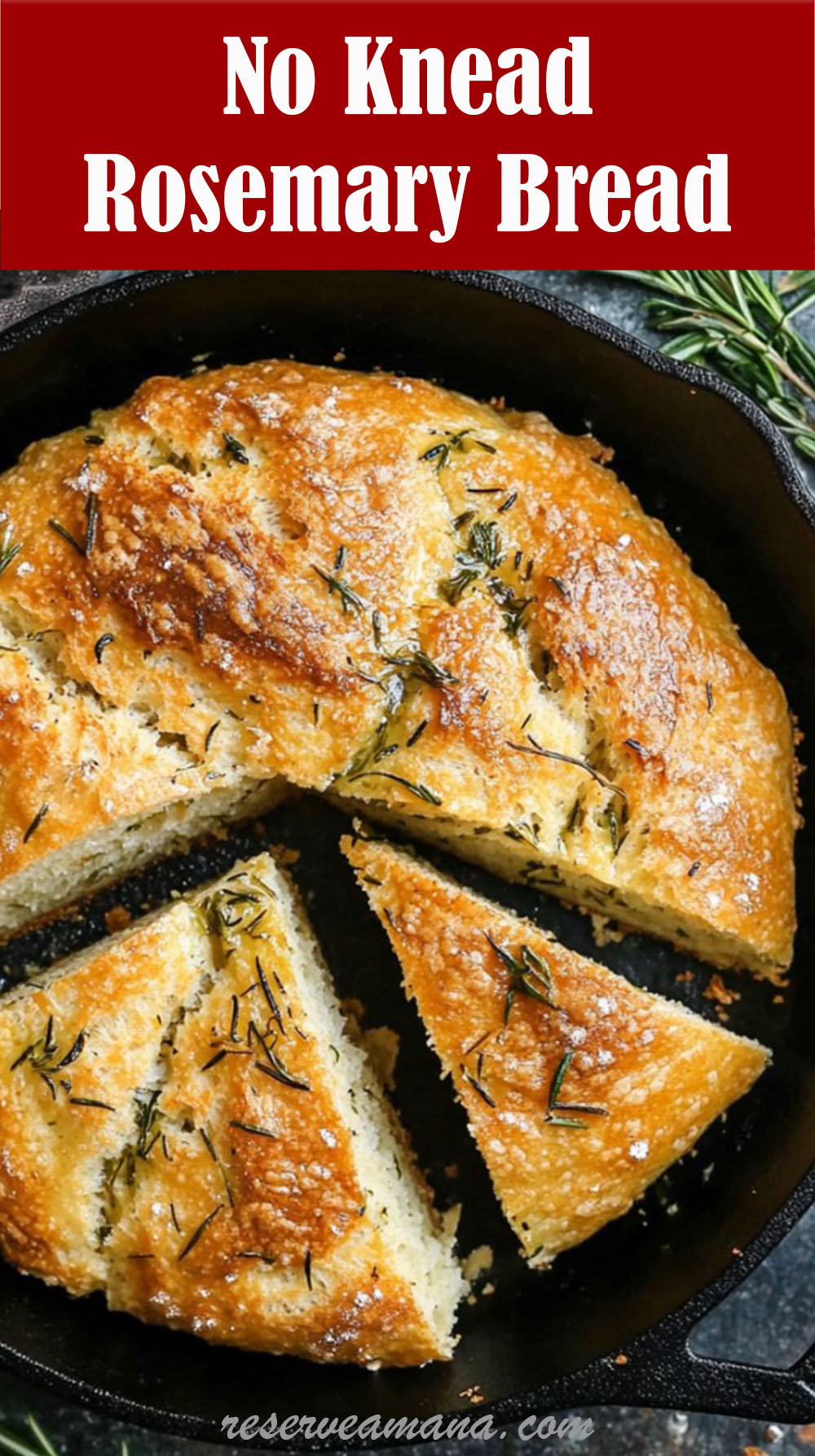 No Knead Rosemary Bread