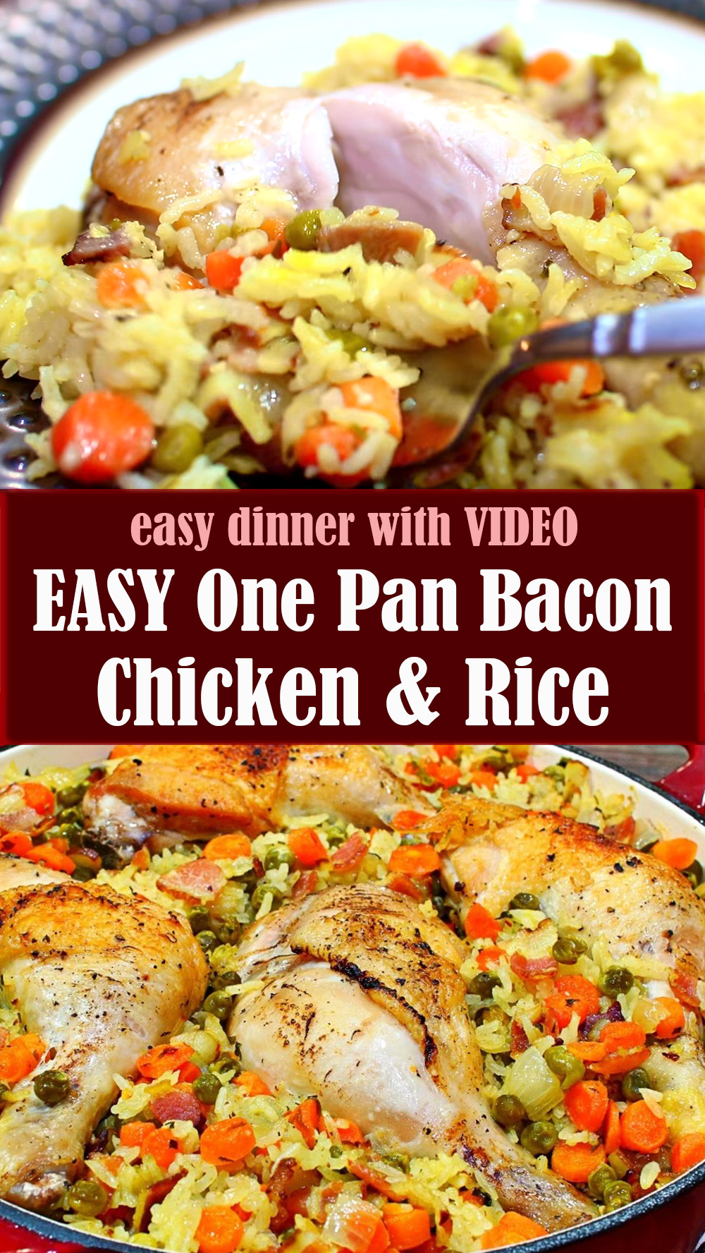 One Pan Bacon Chicken and Rice Recipe