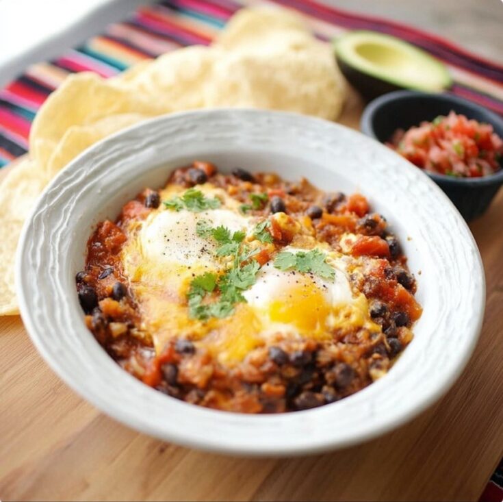 One Skillet Mexican Baked Eggs