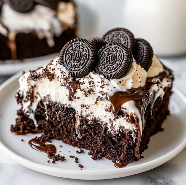 Oreo Cookie Poke Cake