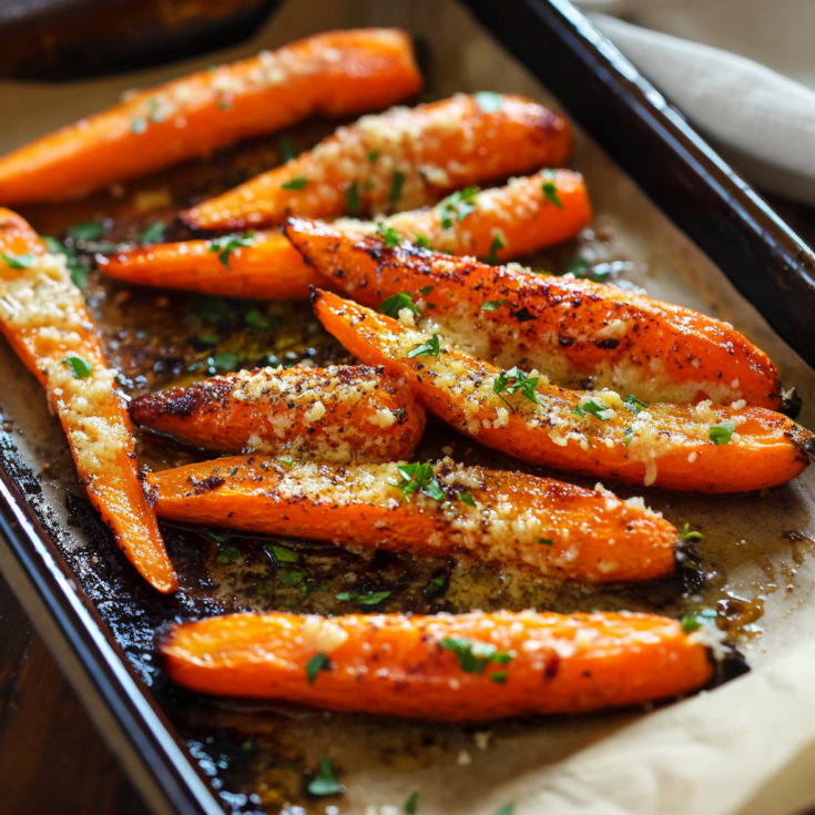 Parmesan Garlic Roasted Carrots