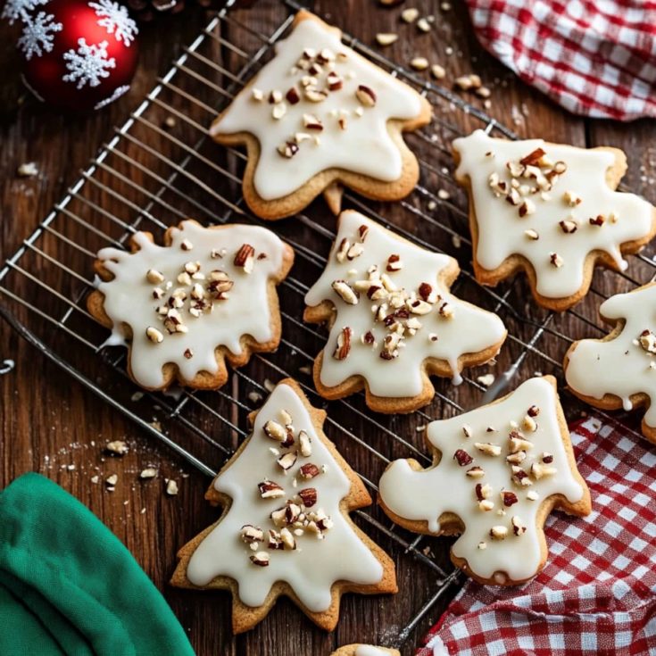 Pecan Sugar Cookies with Brown Butter Icing