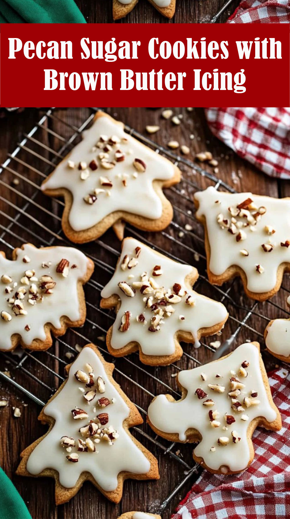 Pecan Sugar Cookies with Brown Butter Icing