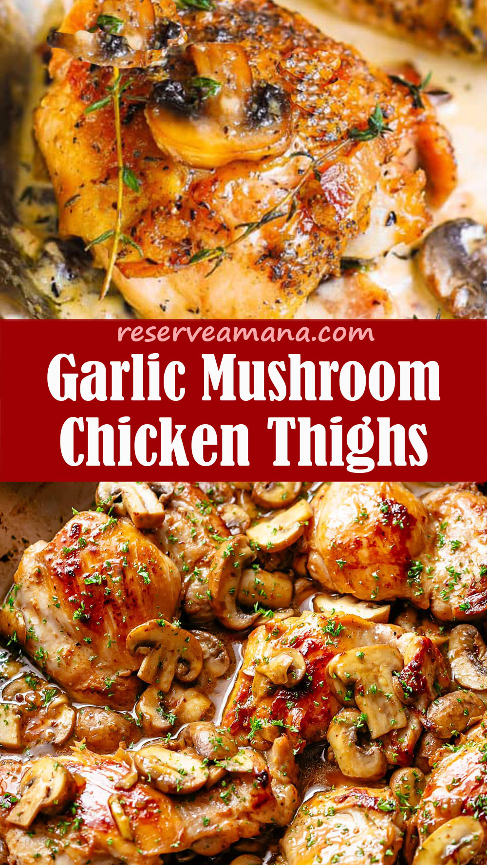 Perfect Garlic Mushroom Chicken Thighs