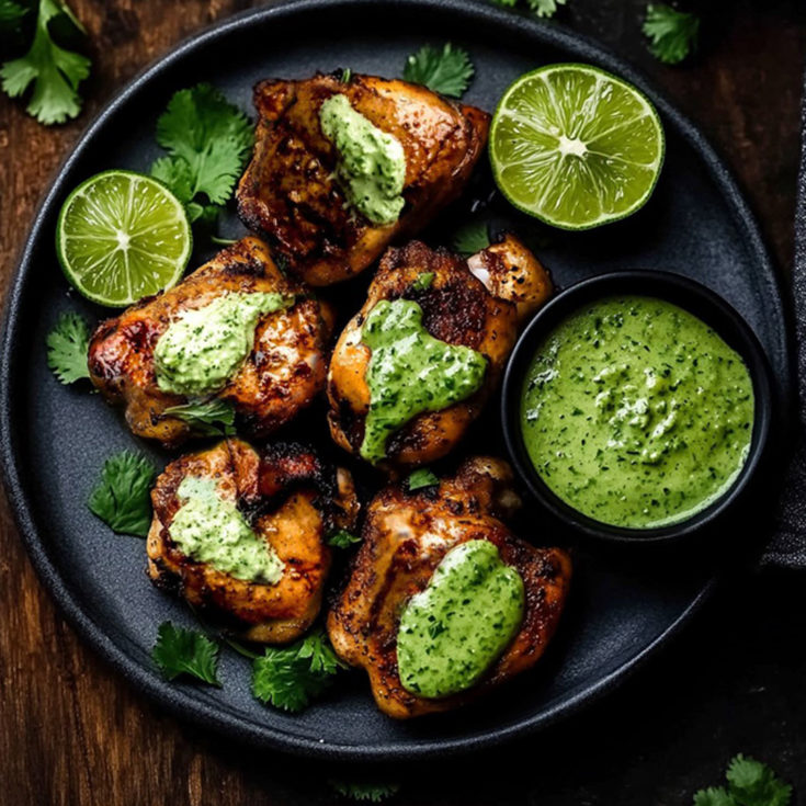 Peruvian Chicken with Green Sauce