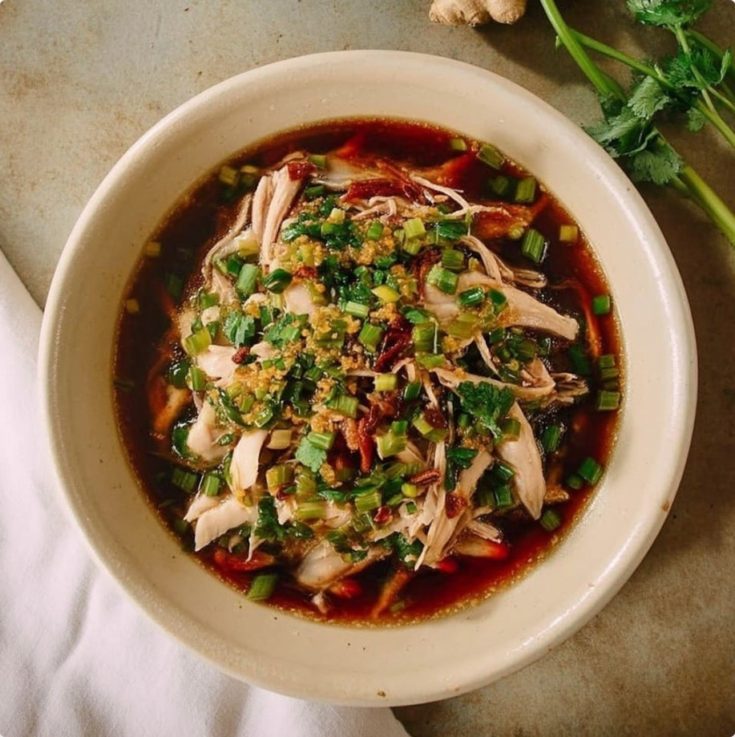 Poached Chicken with Ginger Scallion Sauce