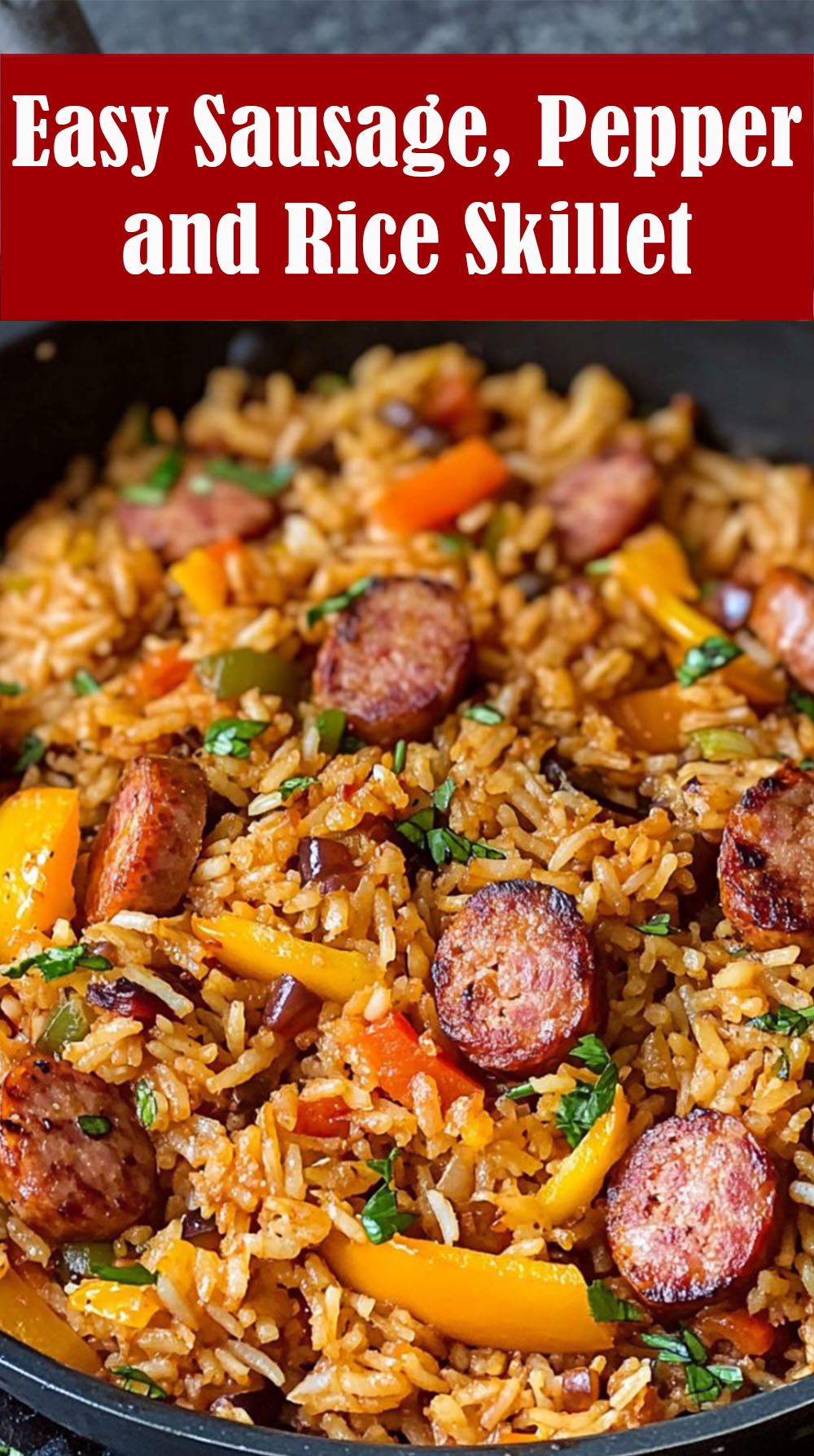 Quick and Easy Sausage, Pepper and Rice Skillet