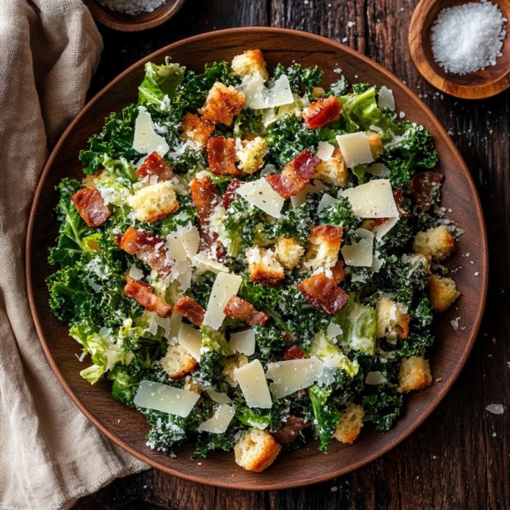 Roasted Garlic & Kale Caesar Salad
