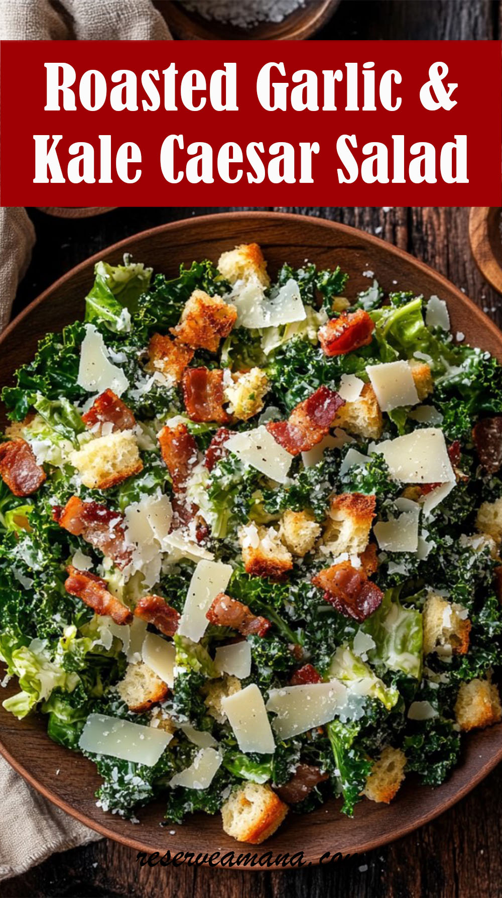 Roasted Garlic & Kale Caesar Salad