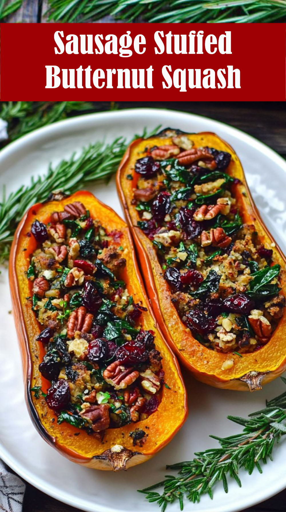 Sausage Stuffed Butternut Squash