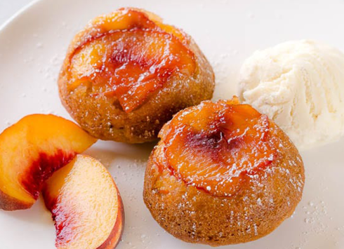 Easy Peach Upside Down Mini Cakes