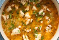 Keto Chicken Soup with Cauliflower Rice