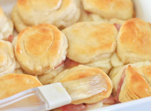 Easy Warm Honey Ham Biscuits