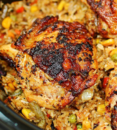 EASY Slow Cooker Chicken and Rice Recipe