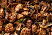Easy Garlic Mushroom Chicken Bites Recipe