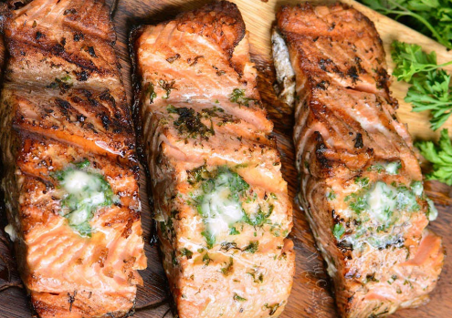 Easy Grilled Salmon with Herb Butter