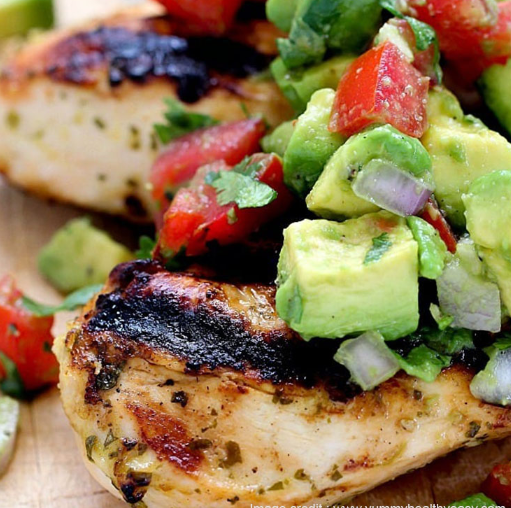 Grilled Cilantro Lime Chicken with Avocado Salsa