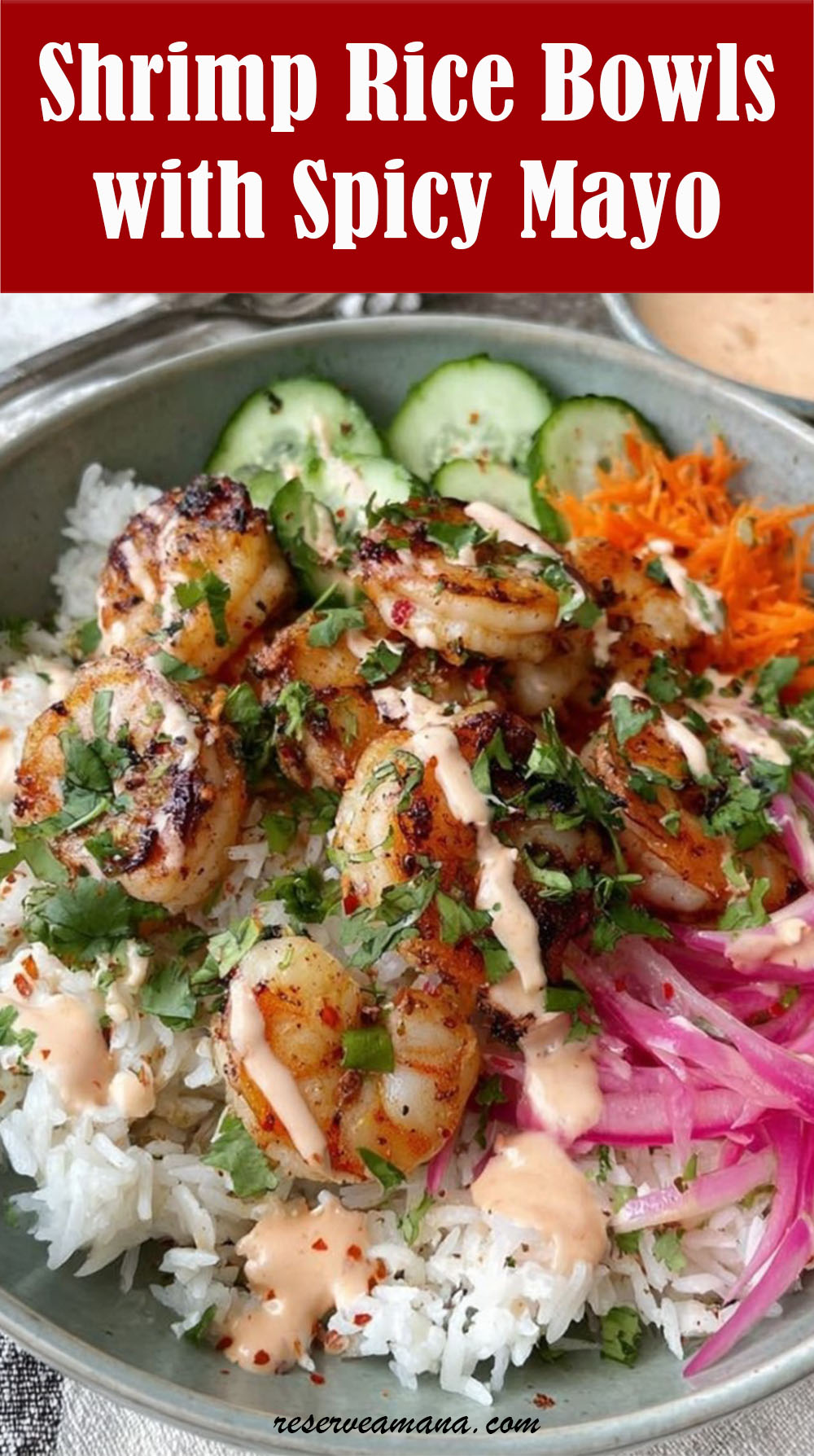 Shrimp Rice Bowls with Spicy Mayo