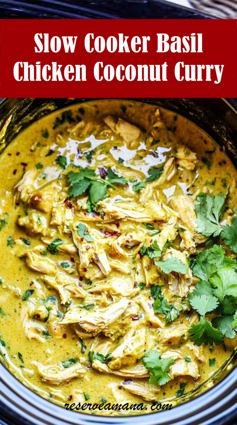 Slow Cooker Basil Chicken Coconut Curry Recipe