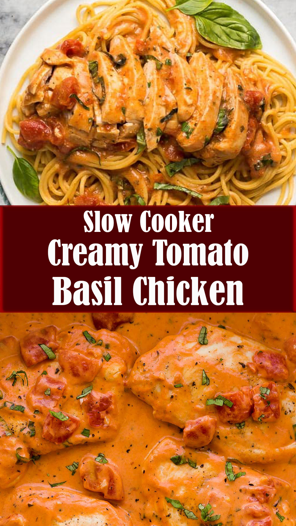 Slow Cooker Creamy Tomato Basil Chicken