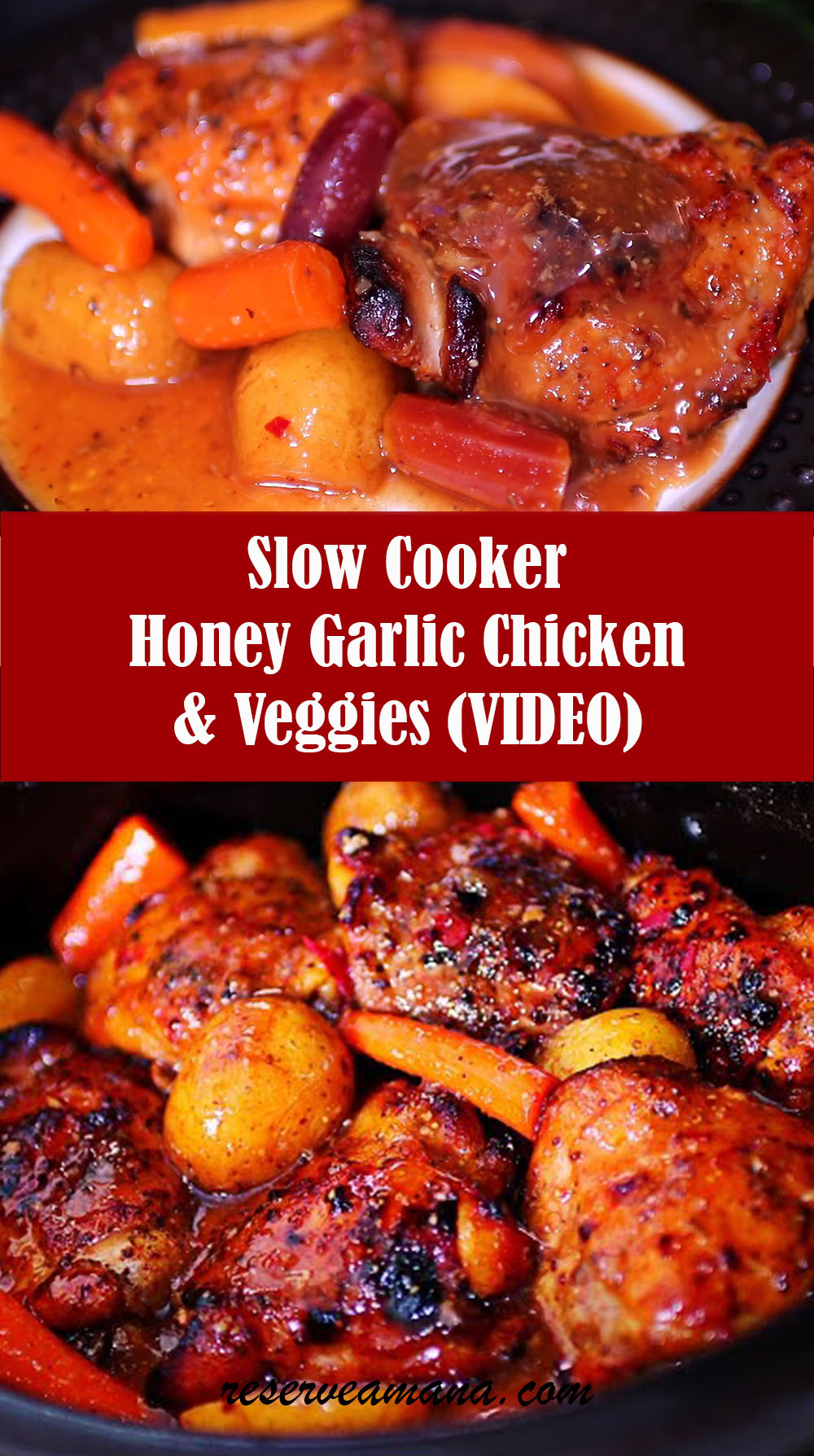 Slow Cooker Honey Garlic Chicken & Veggies