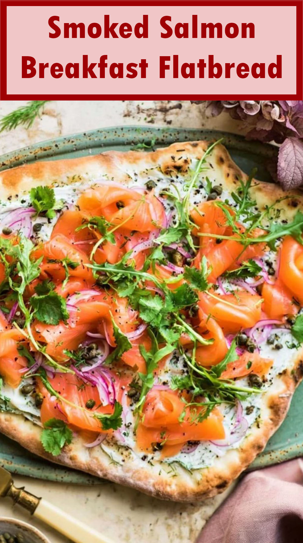 Smoked salmon breakfast flatbread