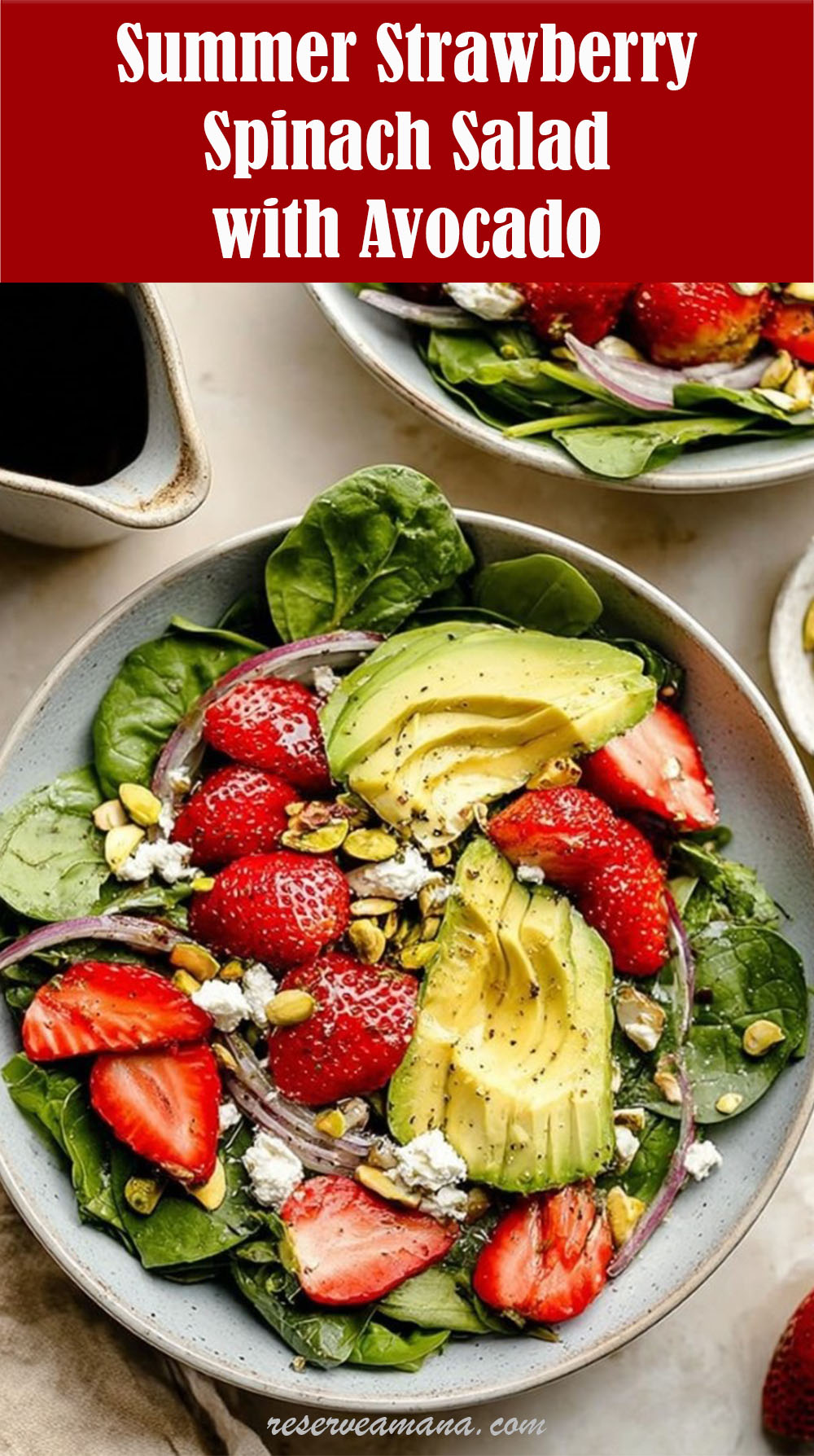 Summer Strawberry Spinach Salad with Avocado